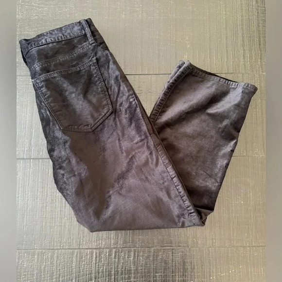 Lucky Brand Womens Size 12/31 Black Velour Jeans High Rise Crop Mini Boot - Picture 1 of 7